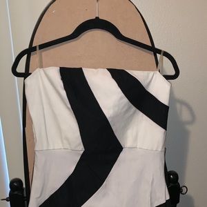 Faith 21 Black and White Strapless Dress 3x